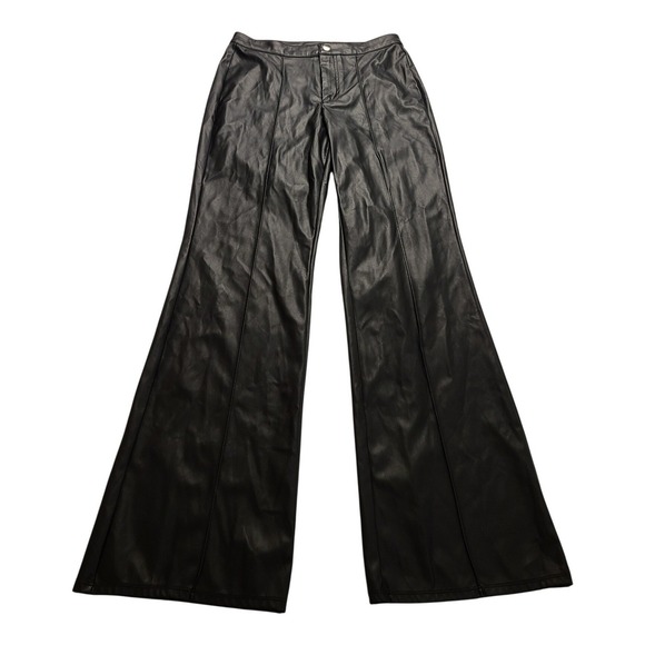 wild fable Pants - Wild Fable Women's‎ Black Faux Leather Wide Leg Seam Front Pants Size 2 NWOT